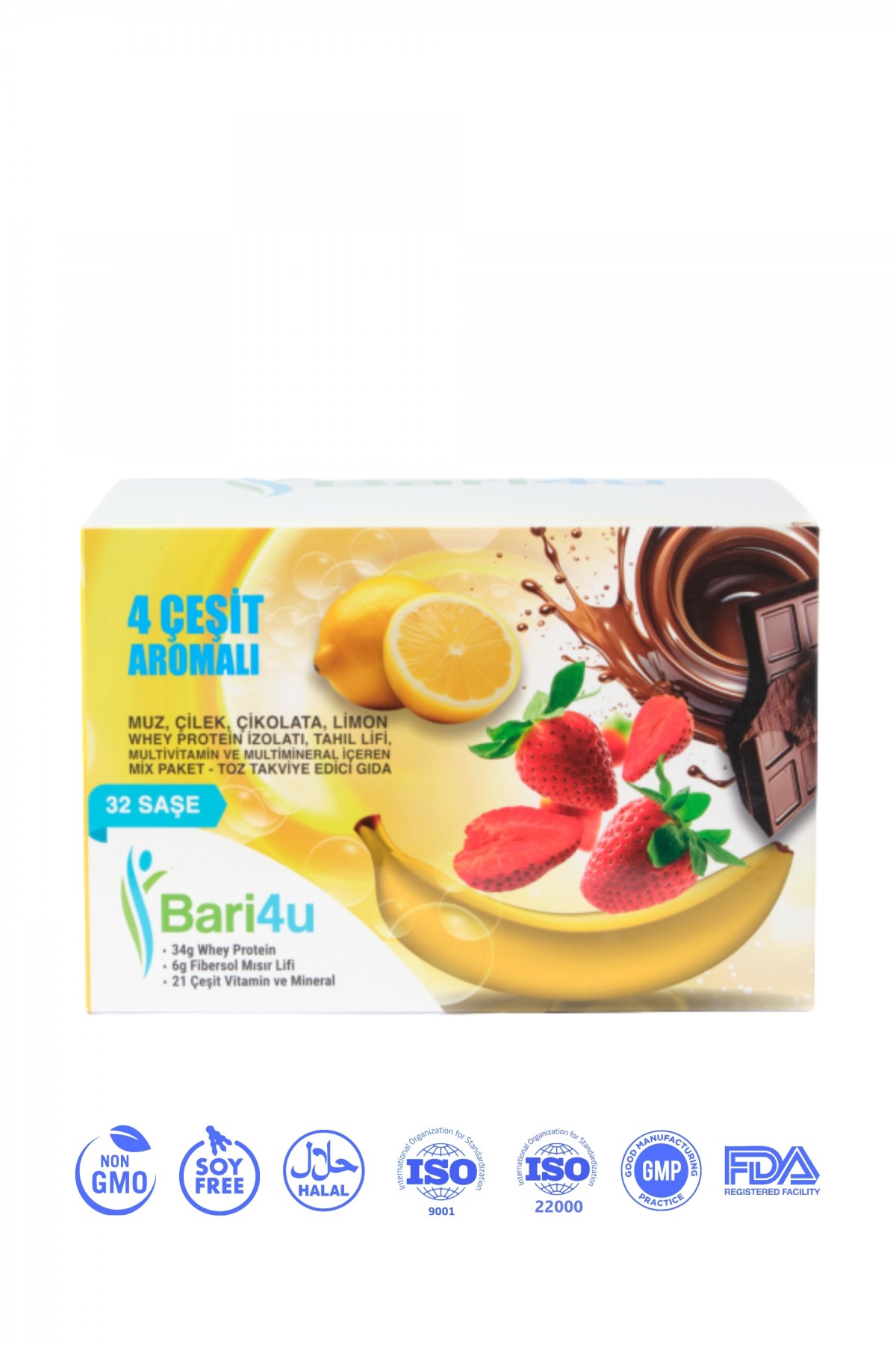 Bari4u 4 Çeşit Aromalı Whey Protein 32 Şase