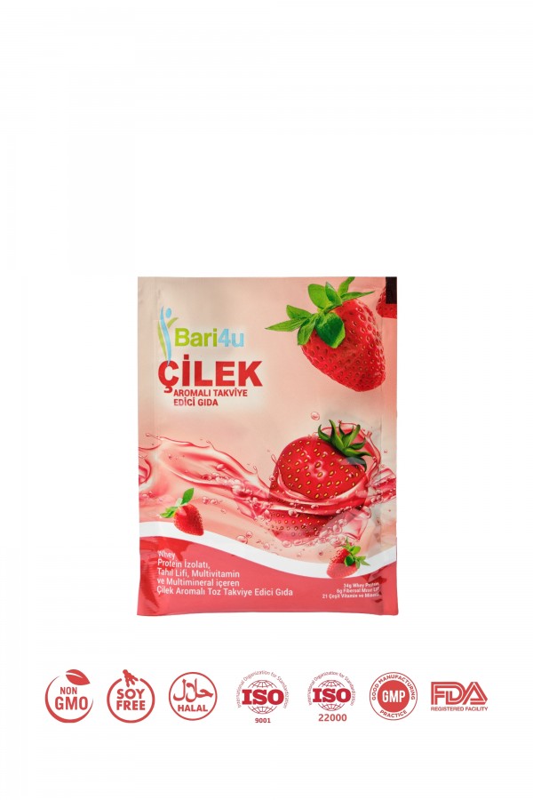 Bari4u Çilek Aromalı Whey Protein Şase