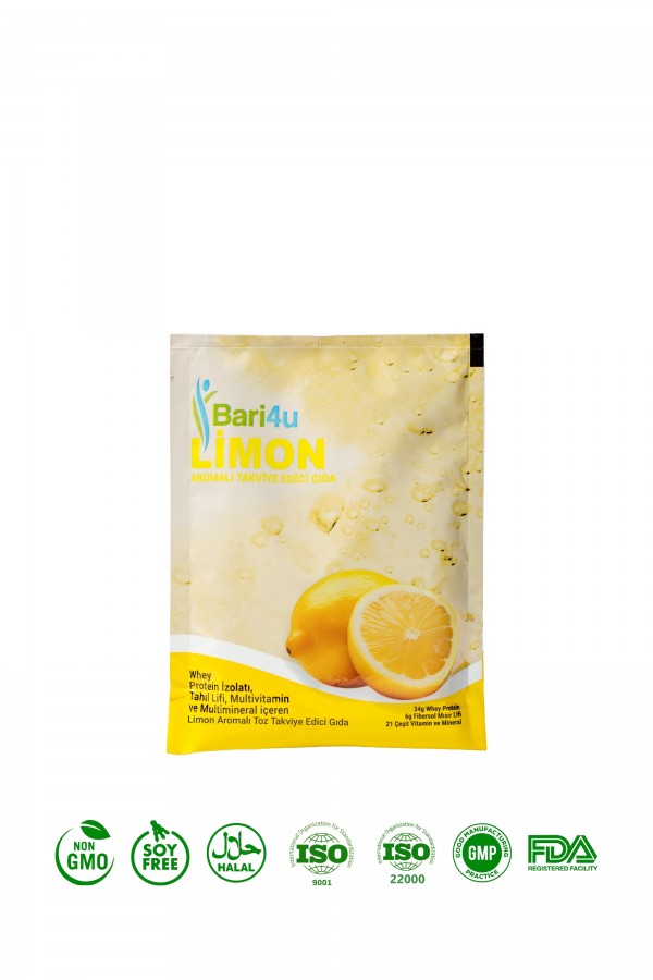 Bari4u Limon Aromalı Whey Protein Şase