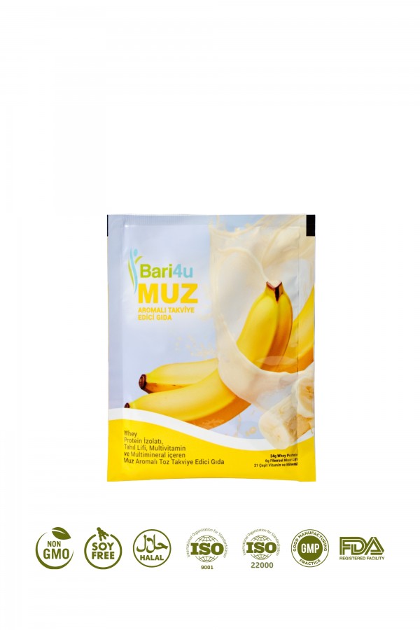 Bari4u Muz Aromalı Whey Protein Şase